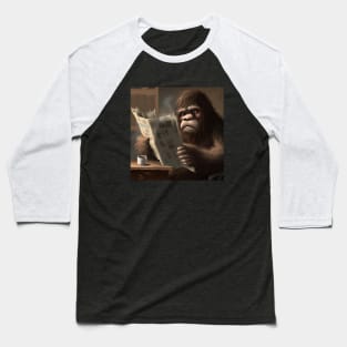 Bigfoot Enjoys Espresso and the News at Cafe Baseball T-Shirt
